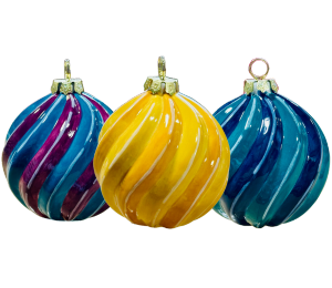 Burr Ridge Jewel Toned Spiral Ornament